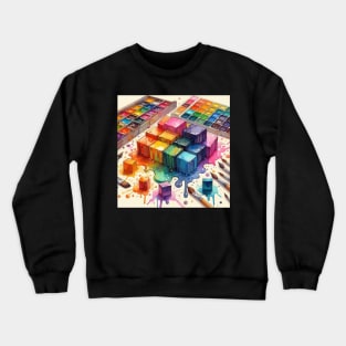 Psychedelic looking abstract illustration of art pallets Crewneck Sweatshirt